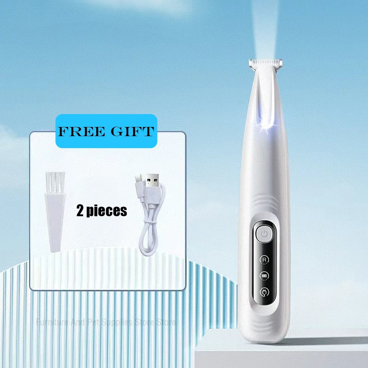 New Dog Paw Trimmer with LED Light Fully Waterproof Pet Hair Trimmer with LED Display Dog Clippers for Grooming 18mm Widen Blade - Merit Sell