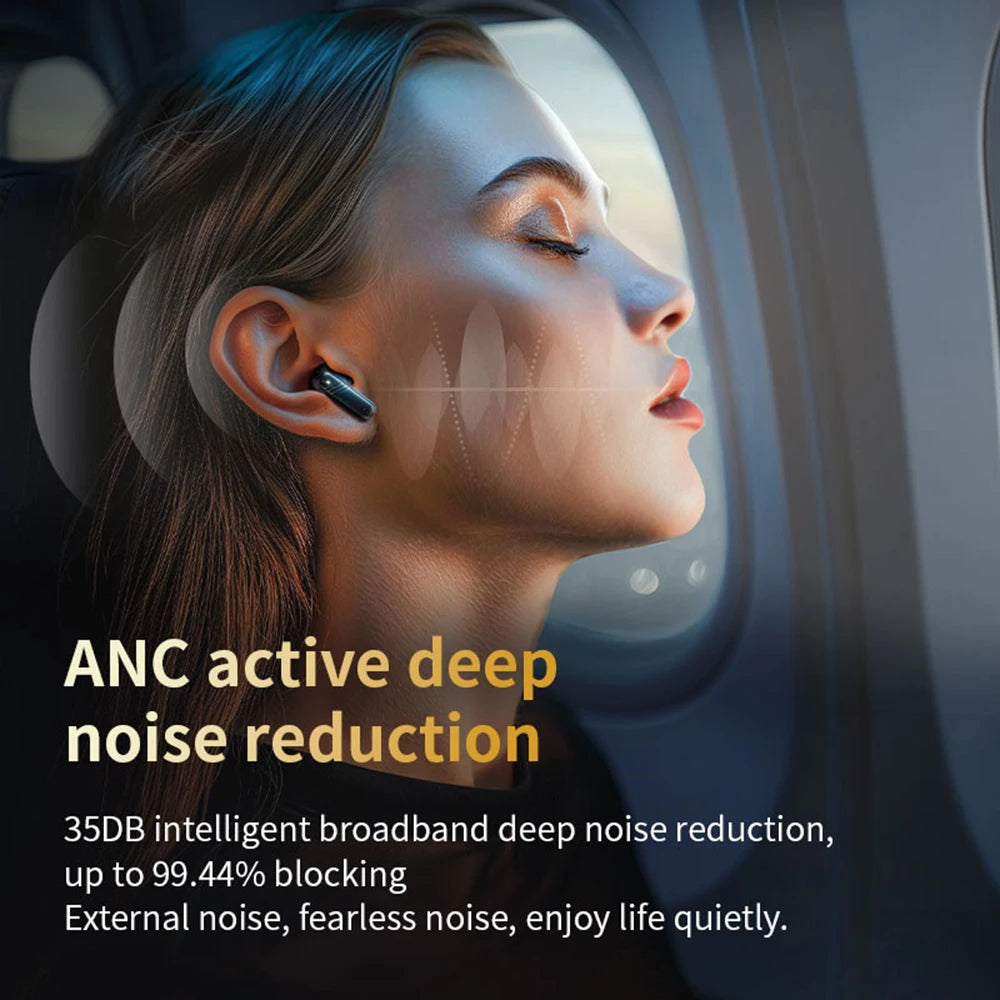 New Full Touch Screen Headphones ANC Bluetooth 5.4 Noise Cancelling Earphones HiFi Stereo Wireless In-Ear ENC Earbuds With Mic - Merit Sell