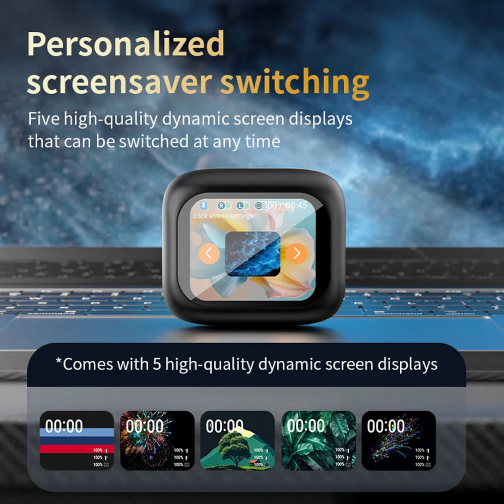 New Full Touch Screen Headphones ANC Bluetooth 5.4 Noise Cancelling Earphones HiFi Stereo Wireless In-Ear ENC Earbuds With Mic - Merit Sell