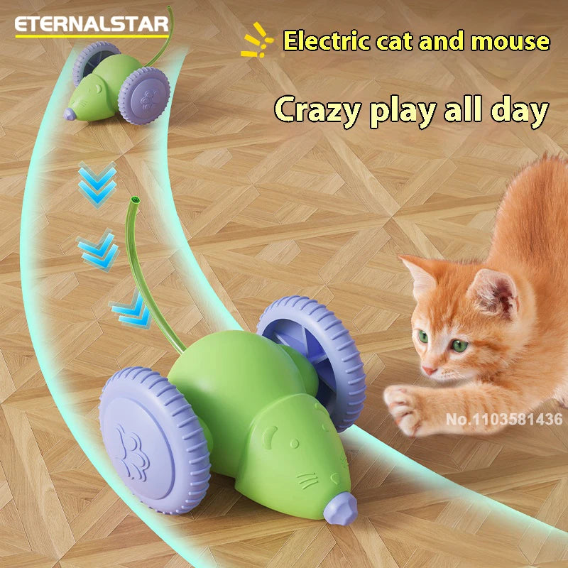 New Pet Toys Interactive Cat Toy Electric Mouse Car Automatic Teaser with Intelligent Obstacle Avoidance Pet Toys for Kittens - Merit Sell