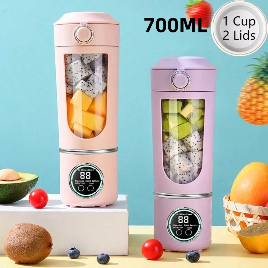 New Portable Juice Maker Blender for Shakes Smoothies 700ML Multiple Colors 12-Blades Fast Mixing 2 In 1 Blender Bottle Juicer - Merit Sell