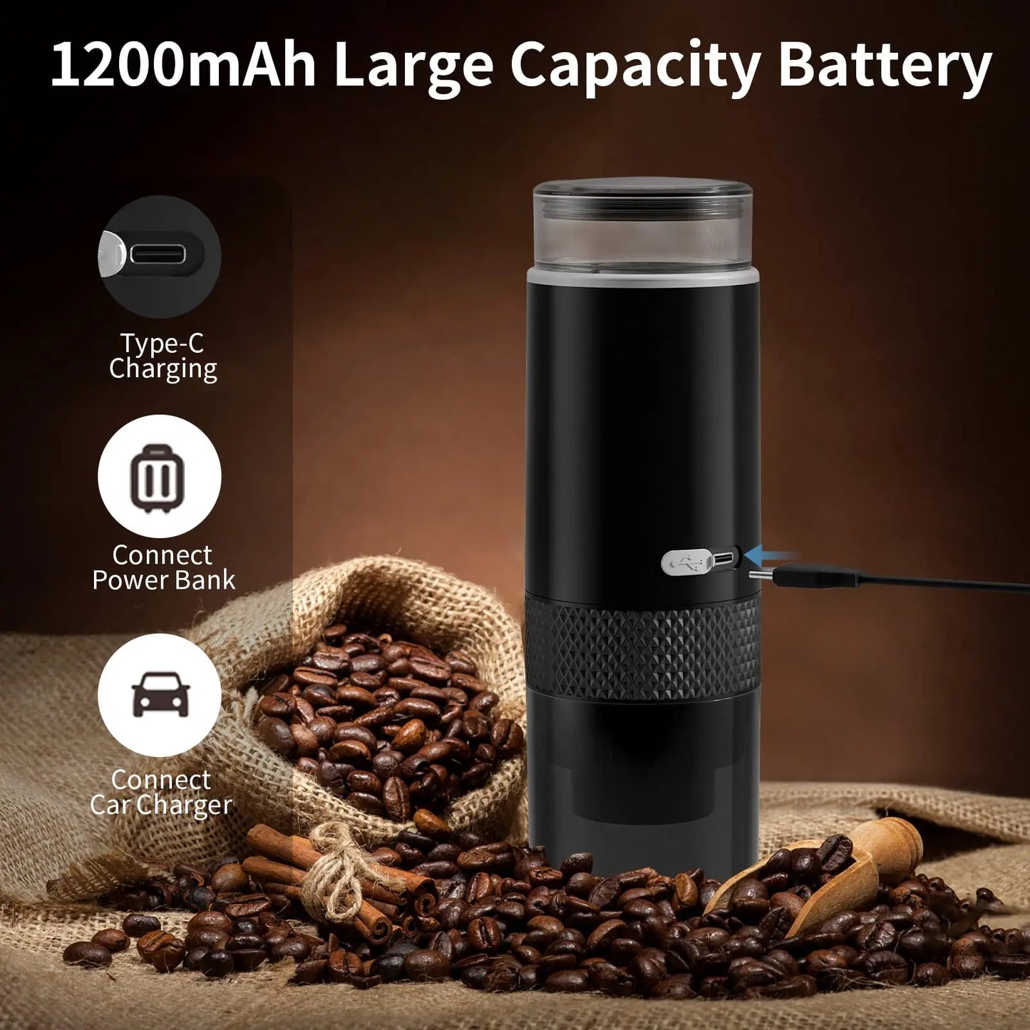 New Portable Wireless Coffee Maker Automatic Electric Capsule Ground Coffee Brewer Machine Fit Coffee Powder and Coffee Capsule - Merit Sell