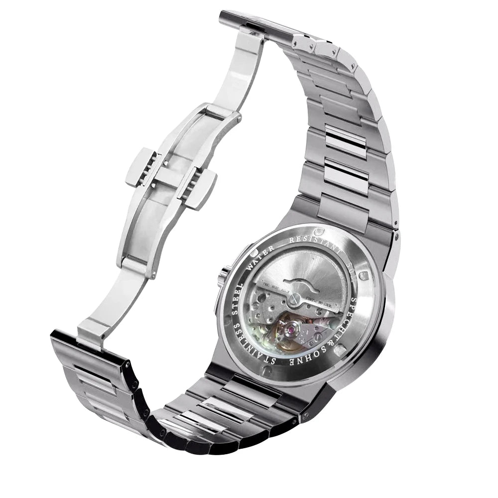 New Specht&Sohne Salmon Men's Automatic Watch 38MM Stainless Steel Japanese NH35 Mechanical Watch 50M Waterproof - Merit Sell