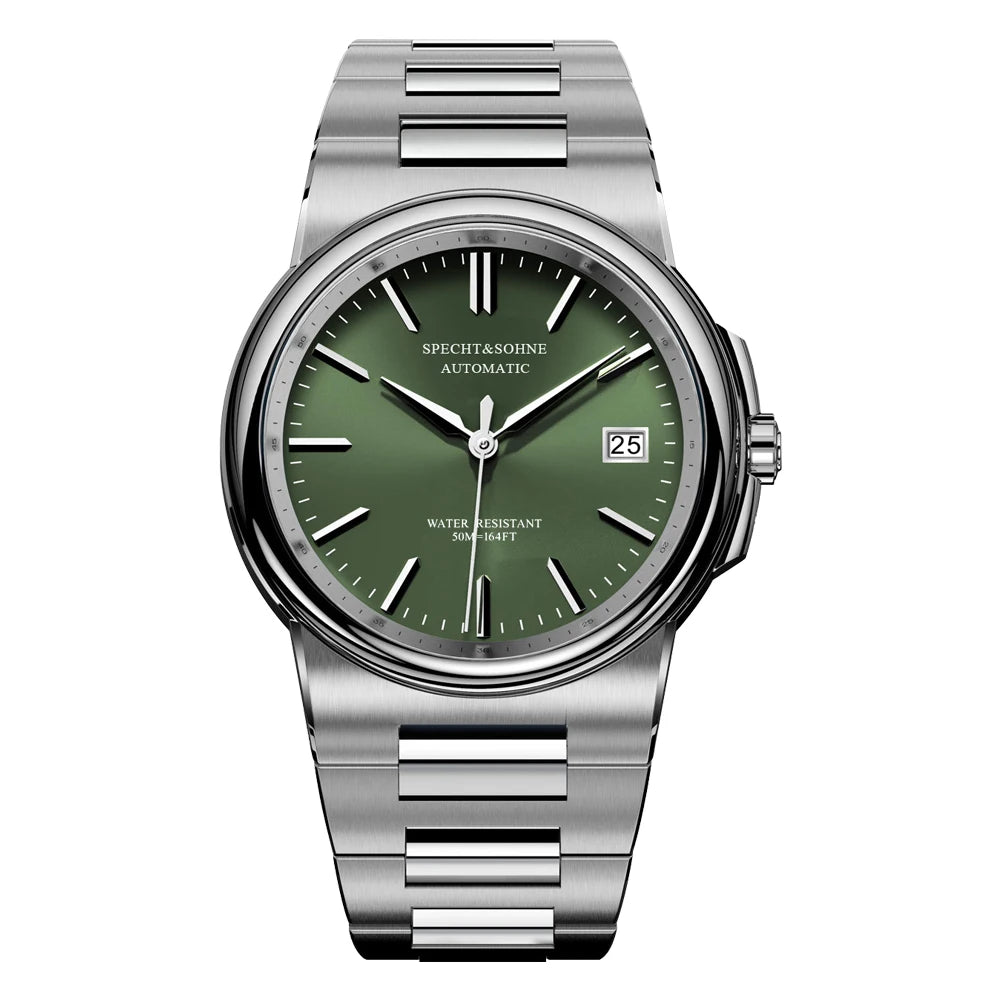 New Specht&Sohne Salmon Men's Automatic Watch 38MM Stainless Steel Japanese NH35 Mechanical Watch 50M Waterproof - Merit Sell