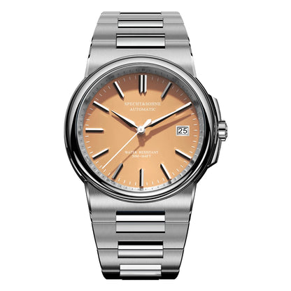 New Specht&Sohne Salmon Men's Automatic Watch 38MM Stainless Steel Japanese NH35 Mechanical Watch 50M Waterproof - Merit Sell