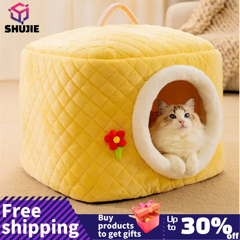New Winter Pet House Dog Soft Nest Kennel Cozy Sleeping Warm Cave Cat Dog Kitty Basket Cats Bed For Small Medium Dogs Cats - Merit Sell