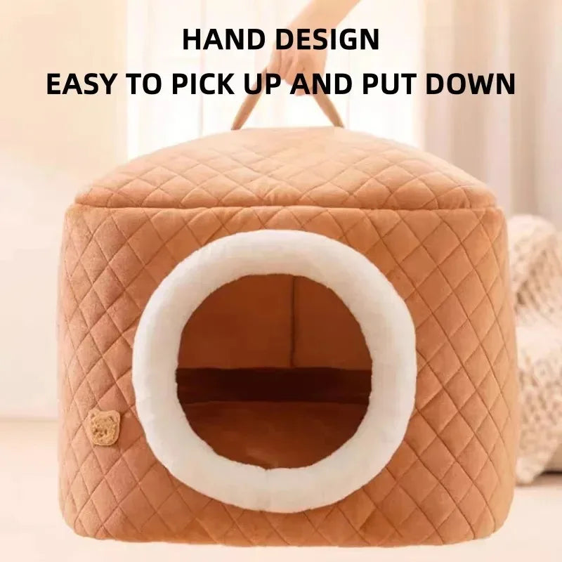 New Winter Pet House Dog Soft Nest Kennel Cozy Sleeping Warm Cave Cat Dog Kitty Basket Cats Bed For Small Medium Dogs Cats - Merit Sell