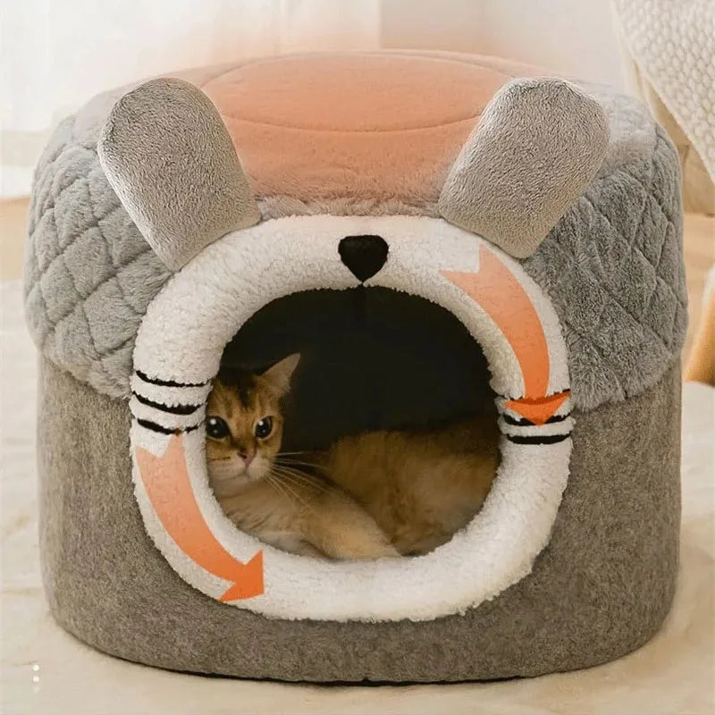 New Winter Pet House Dog Soft Nest Kennel Cozy Sleeping Warm Cave Cat Dog Kitty Basket Cats Bed For Small Medium Dogs Cats - Merit Sell