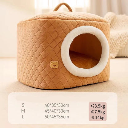 New Winter Pet House Dog Soft Nest Kennel Cozy Sleeping Warm Cave Cat Dog Kitty Basket Cats Bed For Small Medium Dogs Cats - Merit Sell