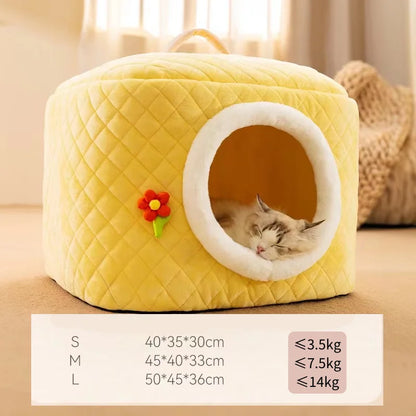 New Winter Pet House Dog Soft Nest Kennel Cozy Sleeping Warm Cave Cat Dog Kitty Basket Cats Bed For Small Medium Dogs Cats - Merit Sell