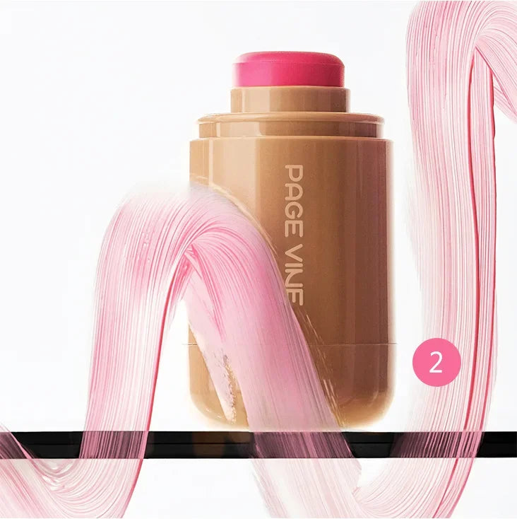 New2025 Blush Stick Cream PAGE VINE Pocket Lip Cheek Pocket Rouge Highlights to Brighten Natural Hydrating Korea Pink Cosmetics - Merit Sell