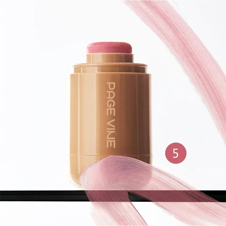 New2025 Blush Stick Cream PAGE VINE Pocket Lip Cheek Pocket Rouge Highlights to Brighten Natural Hydrating Korea Pink Cosmetics - Merit Sell