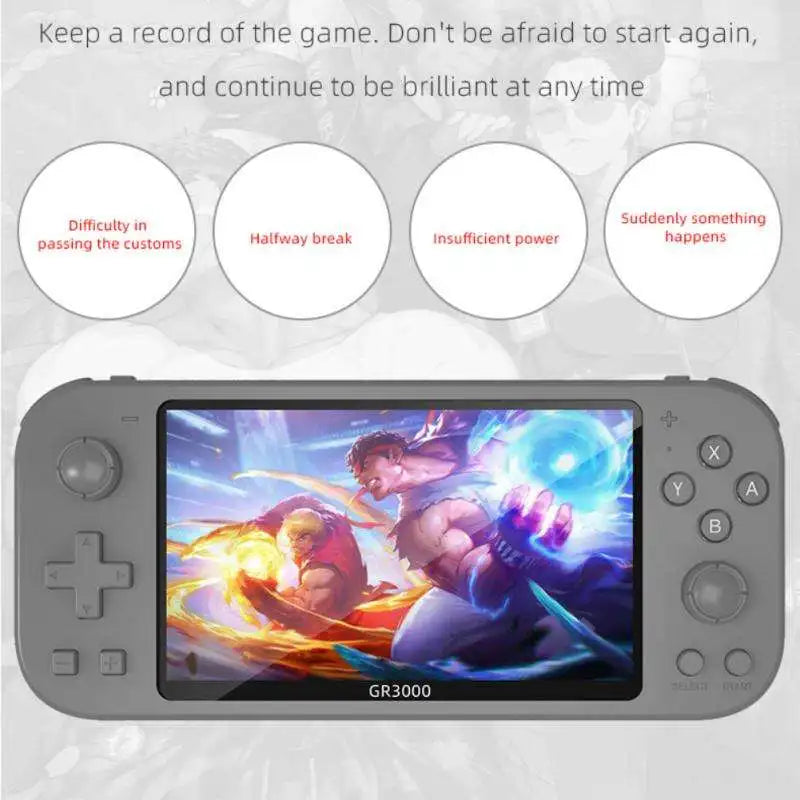 Newest 5.1 Inch HD Dual Controller Portable Retro Arcade Fc GR3000 Handled Game Console - Merit Sell