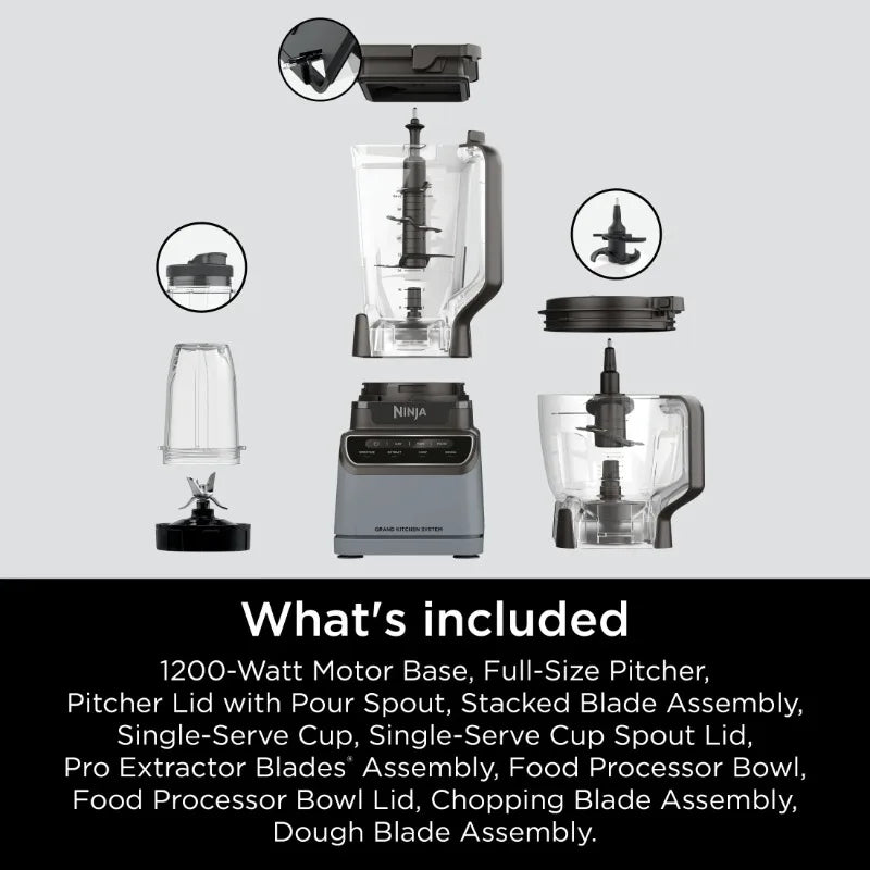 Ninja® Grand Kitchen System 1200, Blender, 4 Preset Auto-iQ® Programs, KS500 - Merit Sell