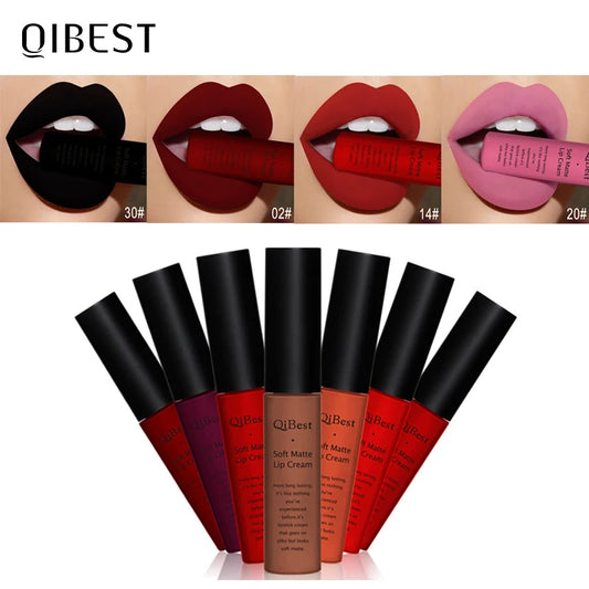 Nude Matte Lip Gloss Long-lasting Velvet Lipstick Waterproof Non-stick Cup Sexy Red Dark Lip Tint Purple Black Lip Glaze Makeup Merit Sell