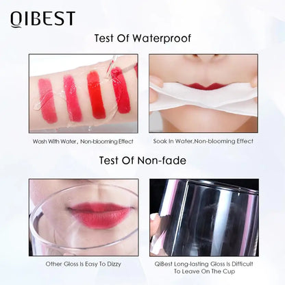 Nude Matte Lip Gloss Long-lasting Velvet Lipstick Waterproof Non-stick Cup Sexy Red Dark Lip Tint Purple Black Lip Glaze Makeup