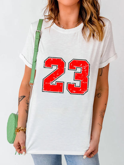 Number 23 Round Neck Casual T Shirt - Merit Sell