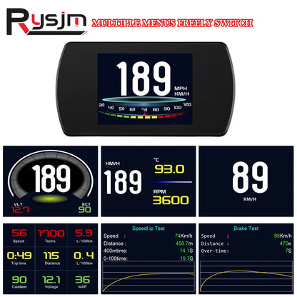 OBD2 Gauge P12 HUD Head Up Display Car Digital Auto Diagnostic Tools Digital Meter Speed RPM Water Temp Fuel consumption Voltage - Merit Sell