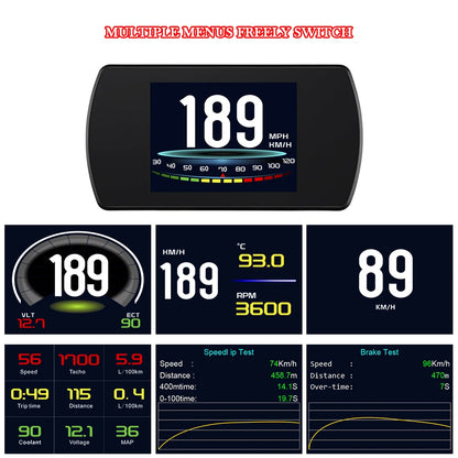 OBD2 Gauge P12 HUD Head Up Display Car Digital Auto Diagnostic Tools Digital Meter Speed RPM Water Temp Fuel consumption Voltage - Merit Sell