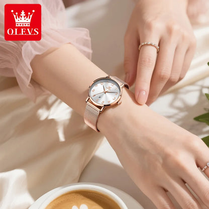 OLEVS New 5653 Women Watch Luxury Brand Quartz Watch Elegant Rose Gold Digital Waterproof Watch HD Simple Bracelet Women Watch - Merit Sell