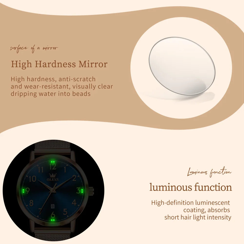 OLEVS New 5653 Women Watch Luxury Brand Quartz Watch Elegant Rose Gold Digital Waterproof Watch HD Simple Bracelet Women Watch - Merit Sell