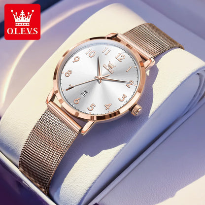 OLEVS New 5653 Women Watch Luxury Brand Quartz Watch Elegant Rose Gold Digital Waterproof Watch HD Simple Bracelet Women Watch - Merit Sell