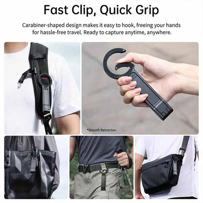 Alloy Phone Tripod Carabiner-Mounted For iPhone Portable Dual-sided Magnetic Tripod Desk Mount Phone Handle Holder