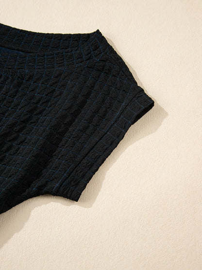 One Shoulder Short Sleeve Knotted Waist Jumpsuit - Merit Sell