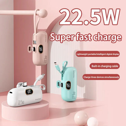 OnePlus 30000mAh Mini Portable Power Bank Capsule Mobile Power Supply Emergency External Battery Fast Charger Type-c For iPhone - Merit Sell
