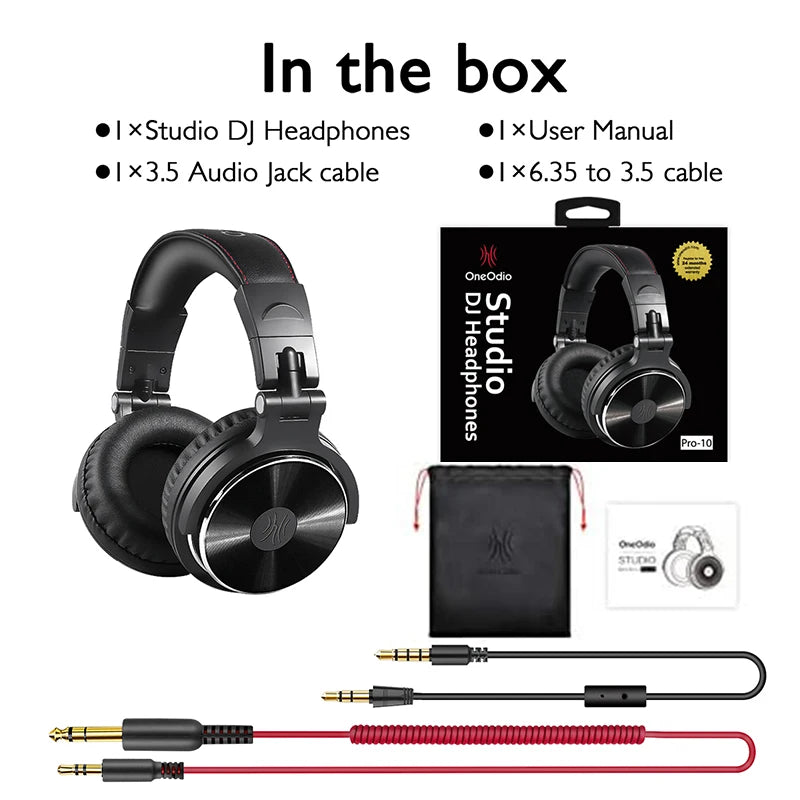 Oneodio Over Ear Headphones Hifi Studio DJ Headphone Wired Monitor Music Gaming Headset Earphone For Phone Computer PC With Mic - Merit Sell