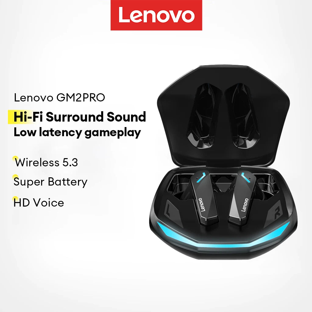 Original Lenovo GM2 Pro 5.3 Earphone BT Wireless Earbuds Low Latency Headphones HD Call Dual Mode Gaming Headset With Mic - Merit Sell