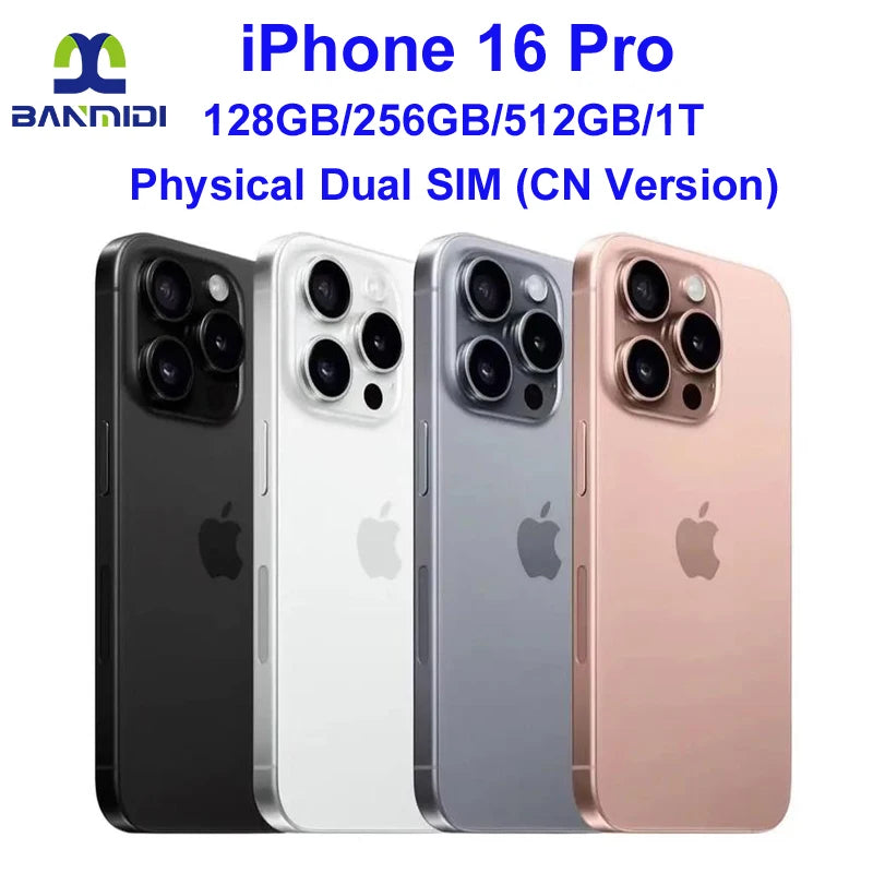 Original iPhone 16 Pro Smartphone 6.3" Dual SIM Card 5G Cell Phone Retina XDR OLED Face ID A18Pro 128GB/256/512GB/1T Unlocked - Merit Sell