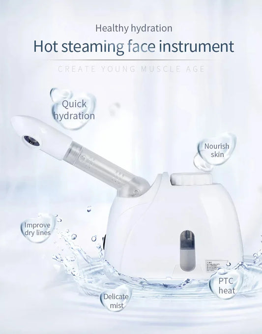 Ozone Facial Steamer Warm Mist Humidifier for Face Deep Cleaning Vaporizer Sprayer Salon Home Spa Skin Care Whitening - Merit Sell