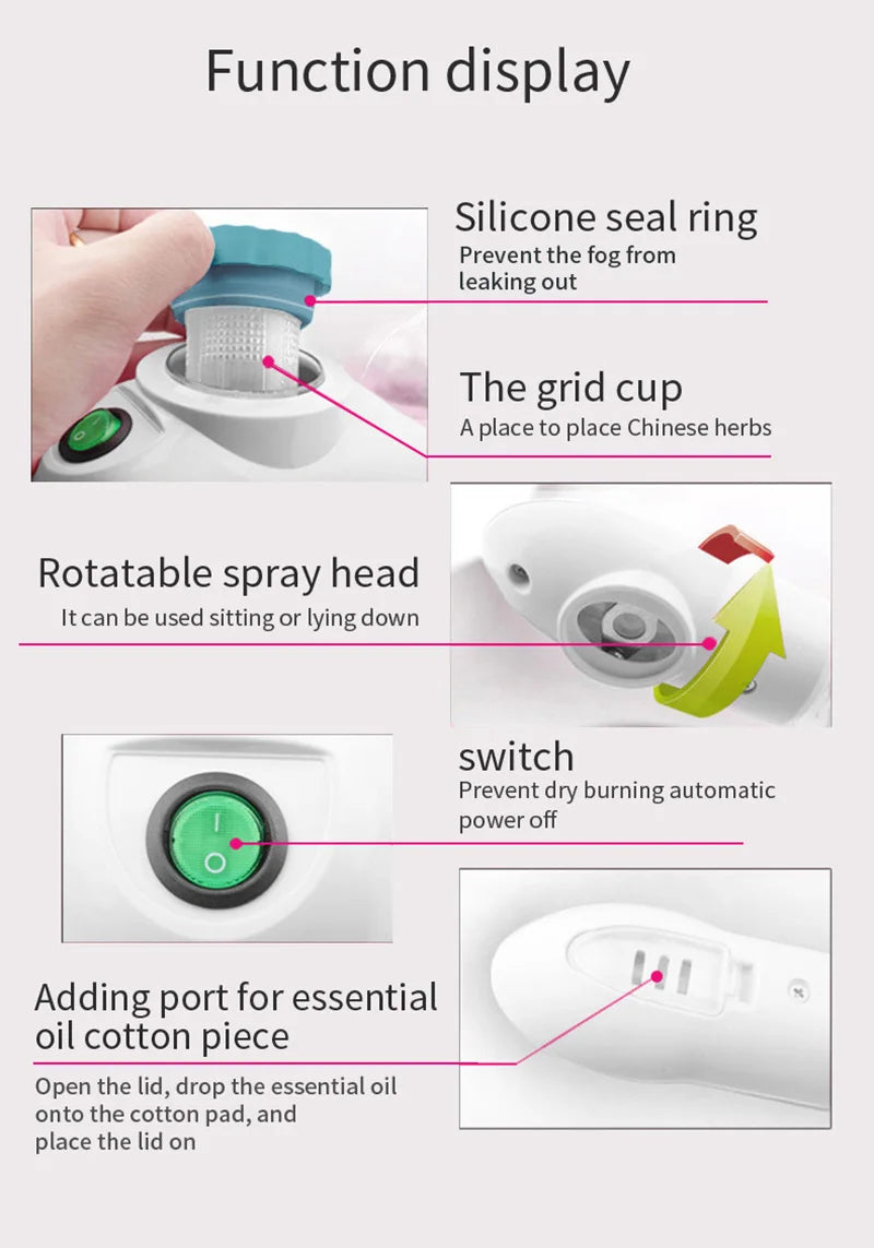 Ozone Facial Steamer Warm Mist Humidifier for Face Deep Cleaning Vaporizer Sprayer Salon Home Spa Skin Care Whitening - Merit Sell