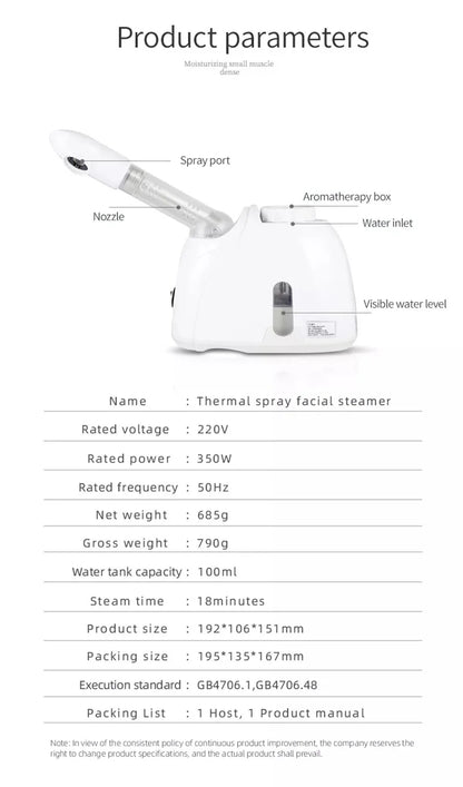 Ozone Facial Steamer Warm Mist Humidifier for Face Deep Cleaning Vaporizer Sprayer Salon Home Spa Skin Care Whitening - Merit Sell