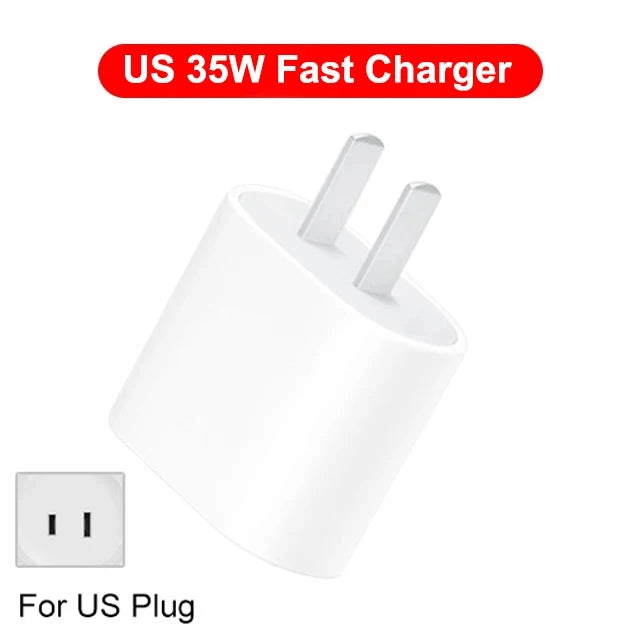 PD 35W USB C Fast Charger For Apple iPhone 16 15 14 13 12 11 Pro Max Fast Charging USB C Type C Charger Cable Phone Accessories - Merit Sell