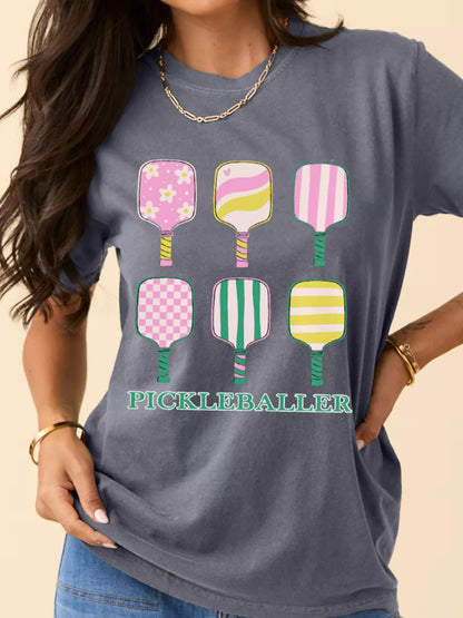 PICKLEBALLER Playful Bats Printed Casual T Shirt - Merit Sell