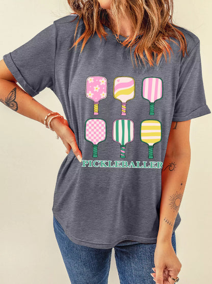 PICKLEBALLER Playful Bats Printed Casual T Shirt - Merit Sell