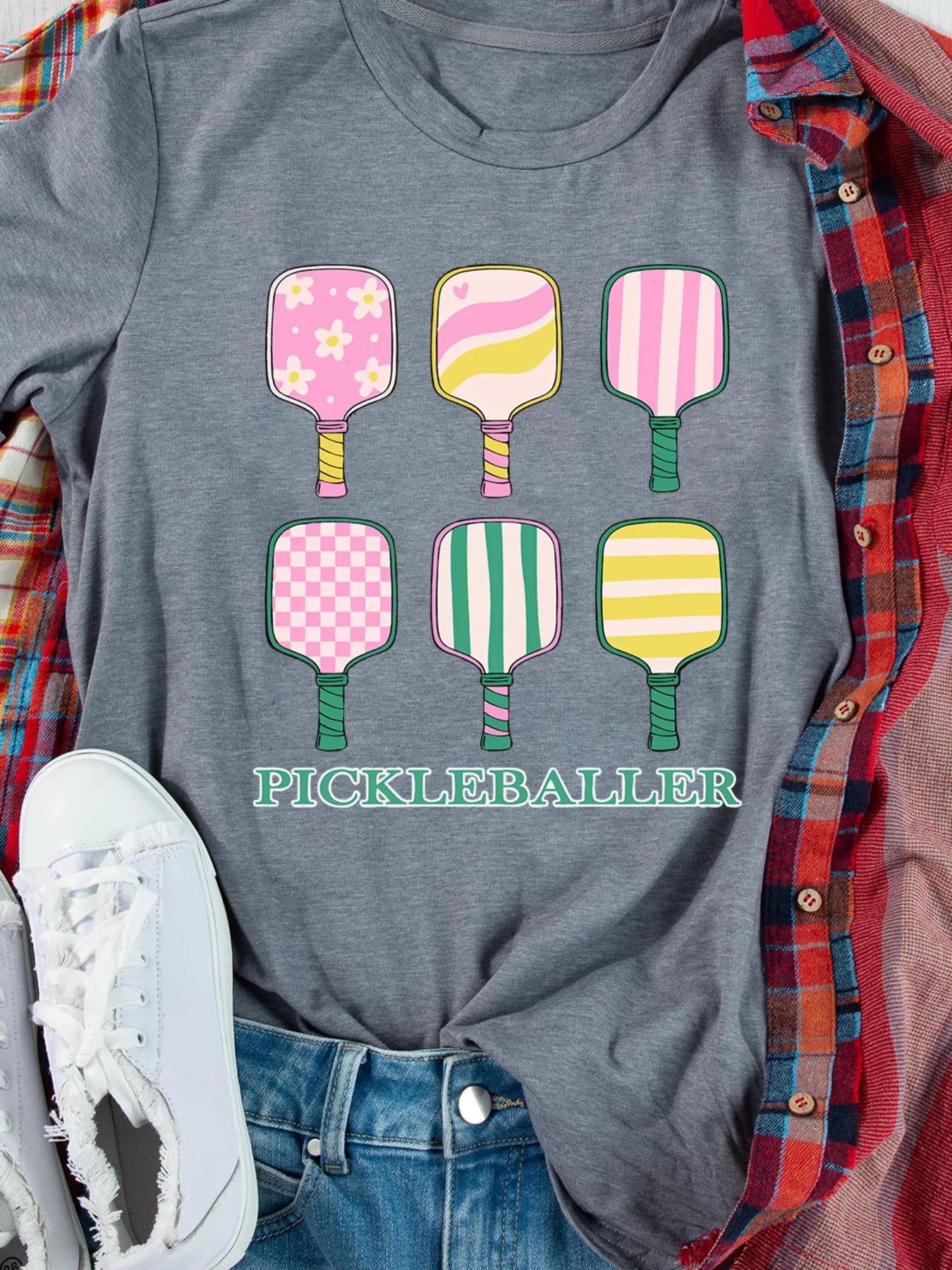 PICKLEBALLER Playful Bats Printed Casual T Shirt - Merit Sell