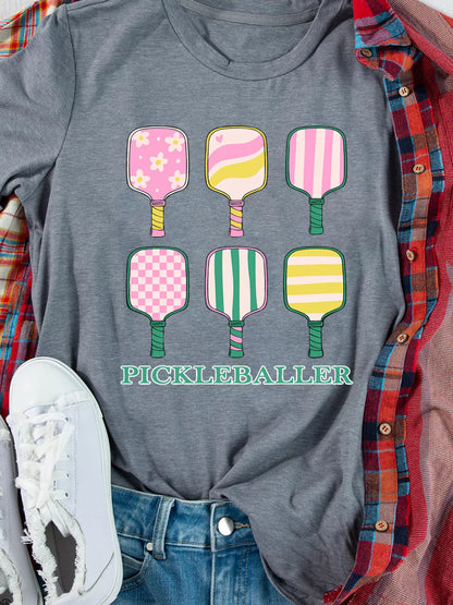 PICKLEBALLER Playful Bats Printed Casual T Shirt - Merit Sell