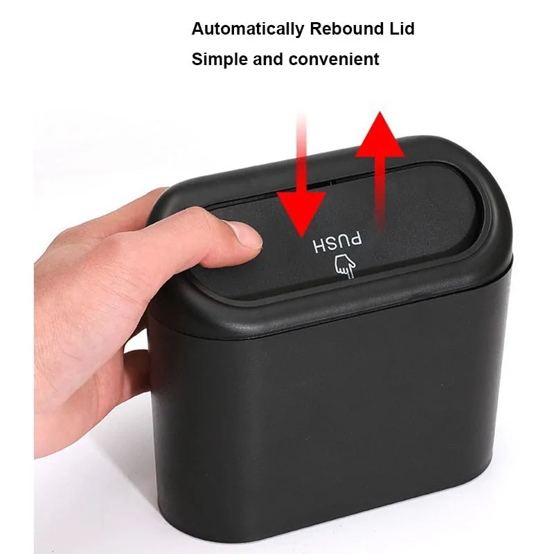 Car Hanging Trash Bin: Pressing Type Storage Box