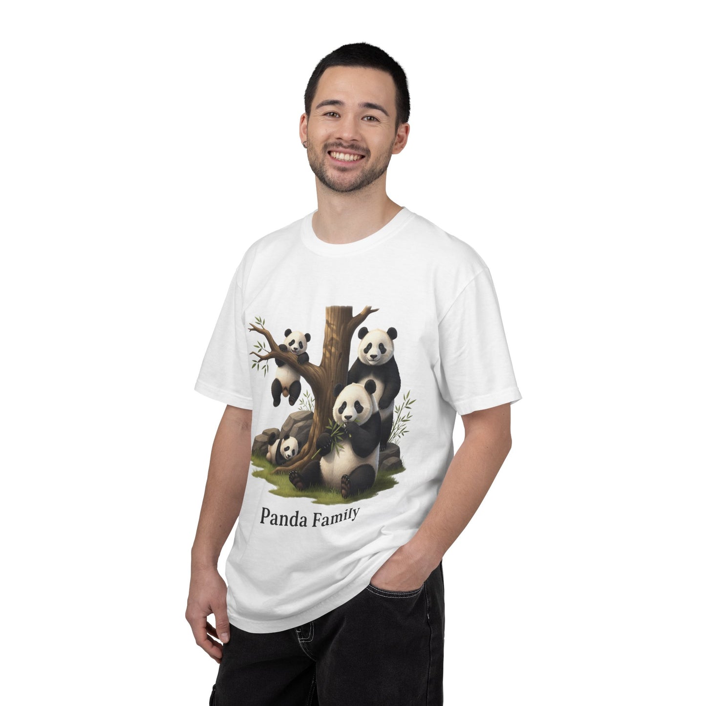 Panda Family T-Shirt — Cute Bamboo Panda Crew Tee