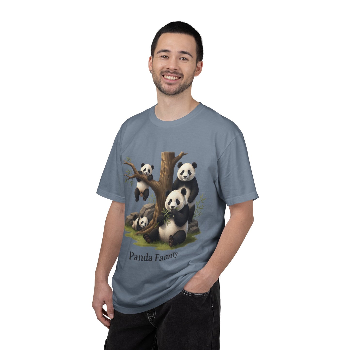 Panda Family T-Shirt — Cute Bamboo Panda Crew Tee