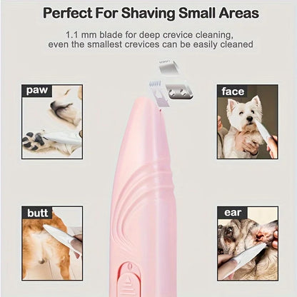 Paw Trimmer for Grooming, Cordless Electric Small Pet Grooming Clippers Hair Trimmer for Dogs Cats, Low Noise for Trimming Pet's - Merit Sell