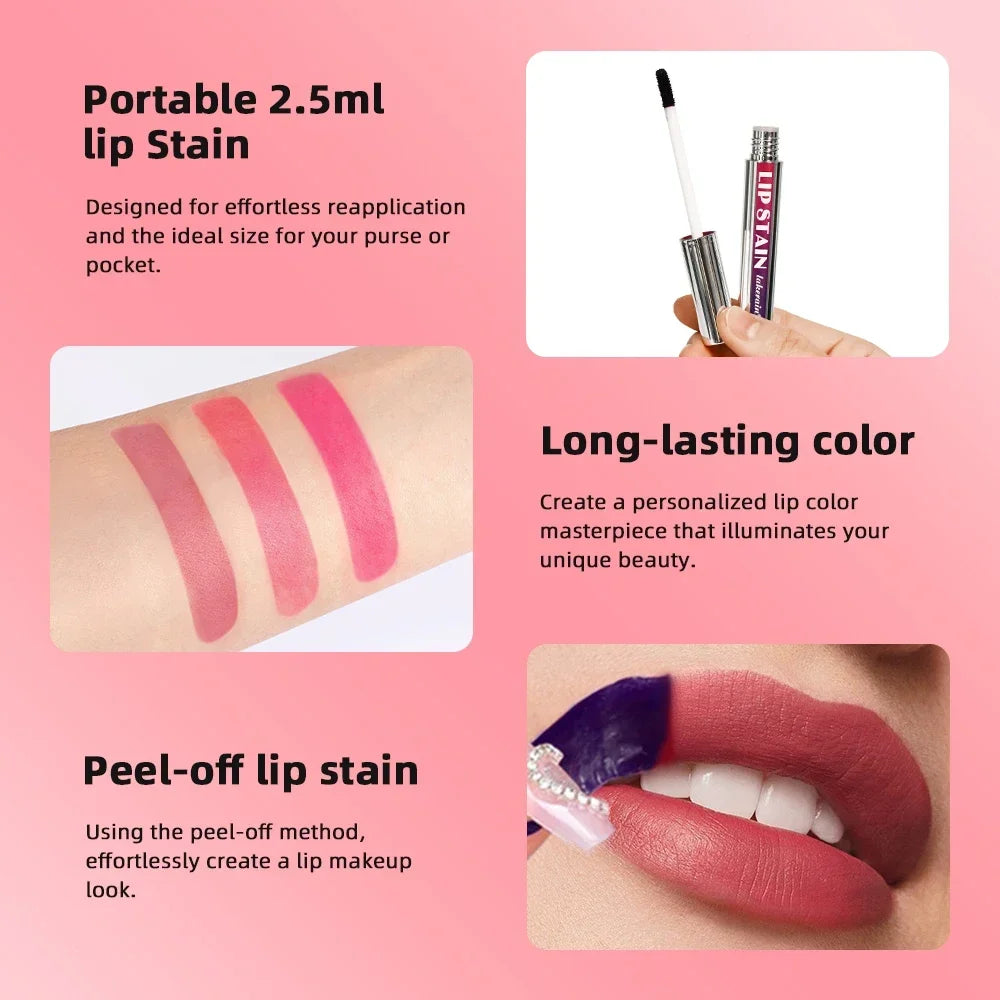 Peel Off Lip Stain Reveal Long Lasting Waterproof Pink Lip Tint Transfer Proof Non-stick Cup Natural Lip Stain Women's Cosmetics - Merit Sell