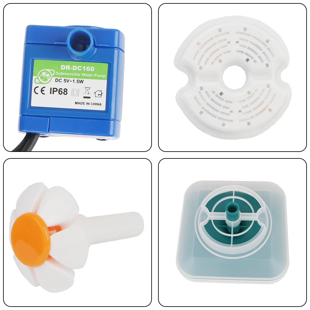 Pet Water Dispenser with Recirculate Filtring Cat Drinking Fountain USB Charging for Fresh Water with LED Lighting Automatic - Merit Sell