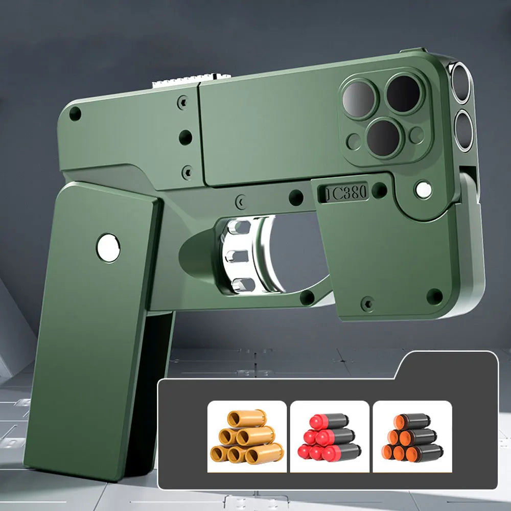 Phone 15 15Pro 15Pro Max Folding Mobile Phone Soft Bullet Launcher Mini Portable Toy Gun Model Adult Games Toy M4 AR15 AK ZG282 - Merit Sell
