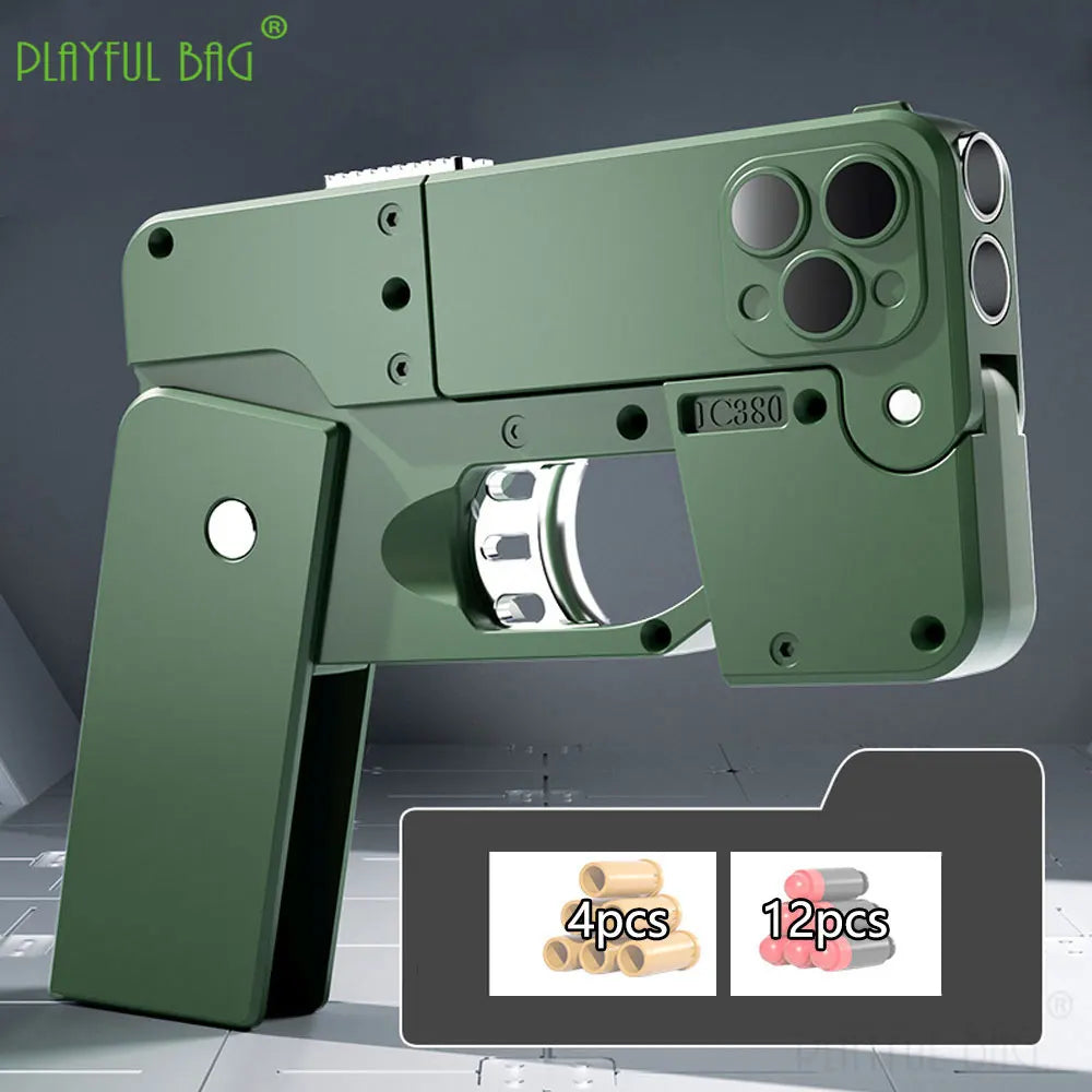 Phone 15 15Pro 15Pro Max Folding Mobile Phone Soft Bullet Launcher Mini Portable Toy Gun Model Adult Games Toy M4 AR15 AK ZG282 - Merit Sell