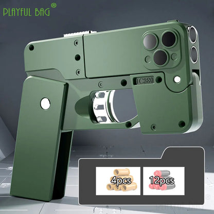 Phone 15 15Pro 15Pro Max Folding Mobile Phone Soft Bullet Launcher Mini Portable Toy Gun Model Adult Games Toy M4 AR15 AK ZG282 - Merit Sell