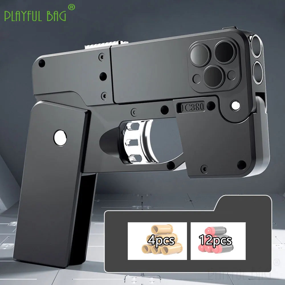 Phone 15 15Pro 15Pro Max Folding Mobile Phone Soft Bullet Launcher Mini Portable Toy Gun Model Adult Games Toy M4 AR15 AK ZG282 - Merit Sell